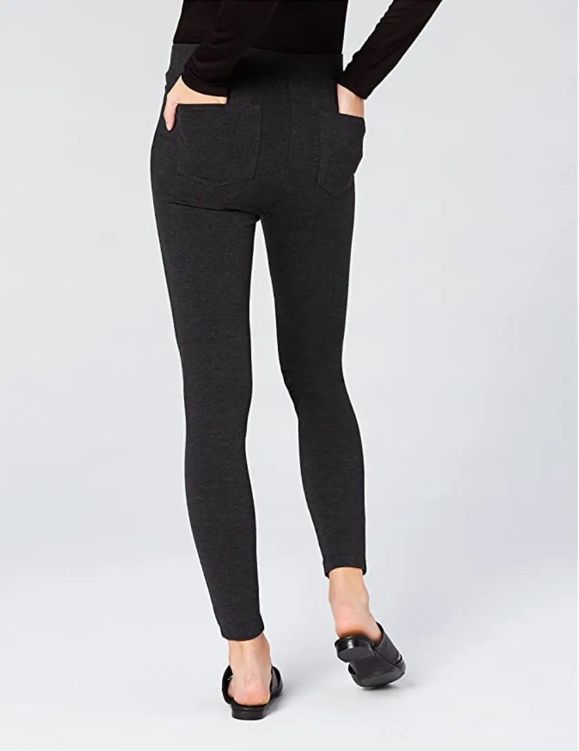 Daily Ritual Women's Seamed Front, 2-Pocket Ponte Knit Legging