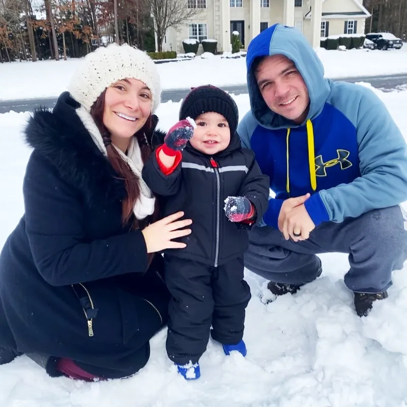 Deena Nicole Cortese and Family in Snow