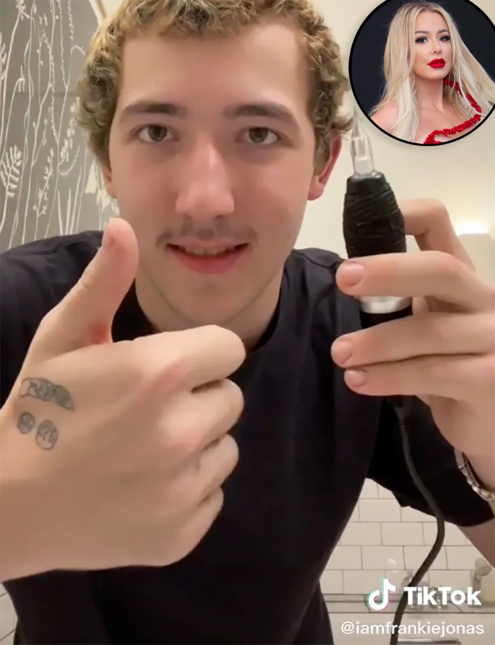 Frankie Jonas Tattoos TikTok Star Tana Mongeau's Name on Himself