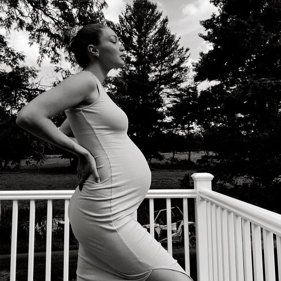 Gigi Hadid Black and White Baby Bump