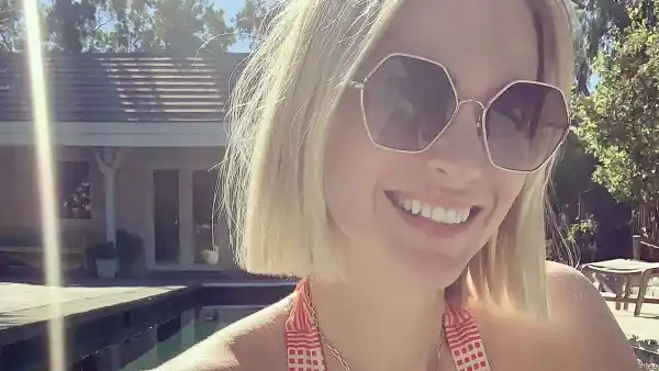 January Jones Enjoys a Cali Christmas in a Stylish Red Swimsuit