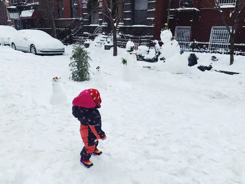 Jazz Charton and Kieran Culkins Daughter Kinsey in the Snow