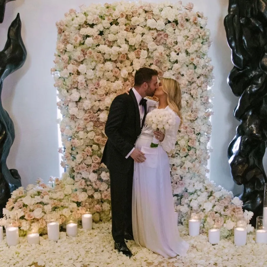 Jordan McGraw Cradle Pregnant Morgan Stewart Baby Bump at Wedding