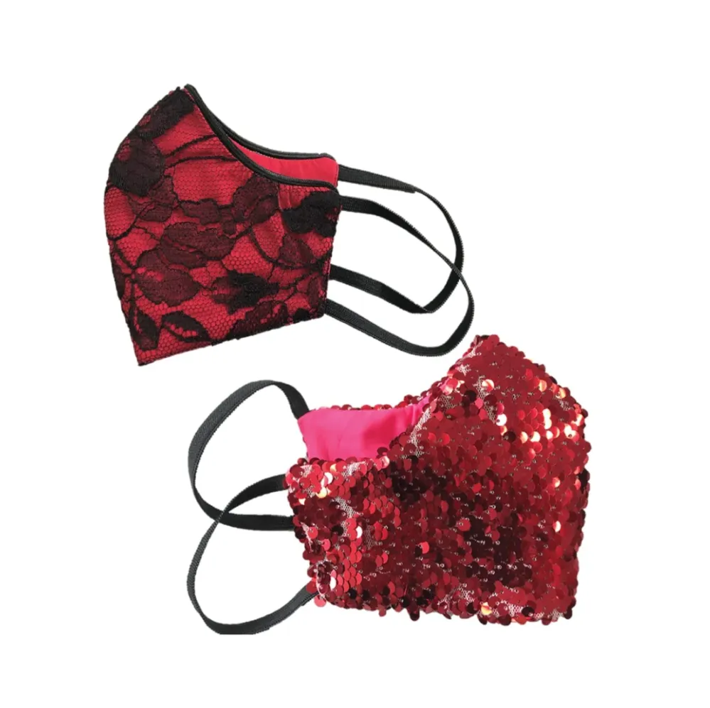 Lainiere Health | Anemone and Red Ginger Cotton Fashion Face Mask (2-Pack)