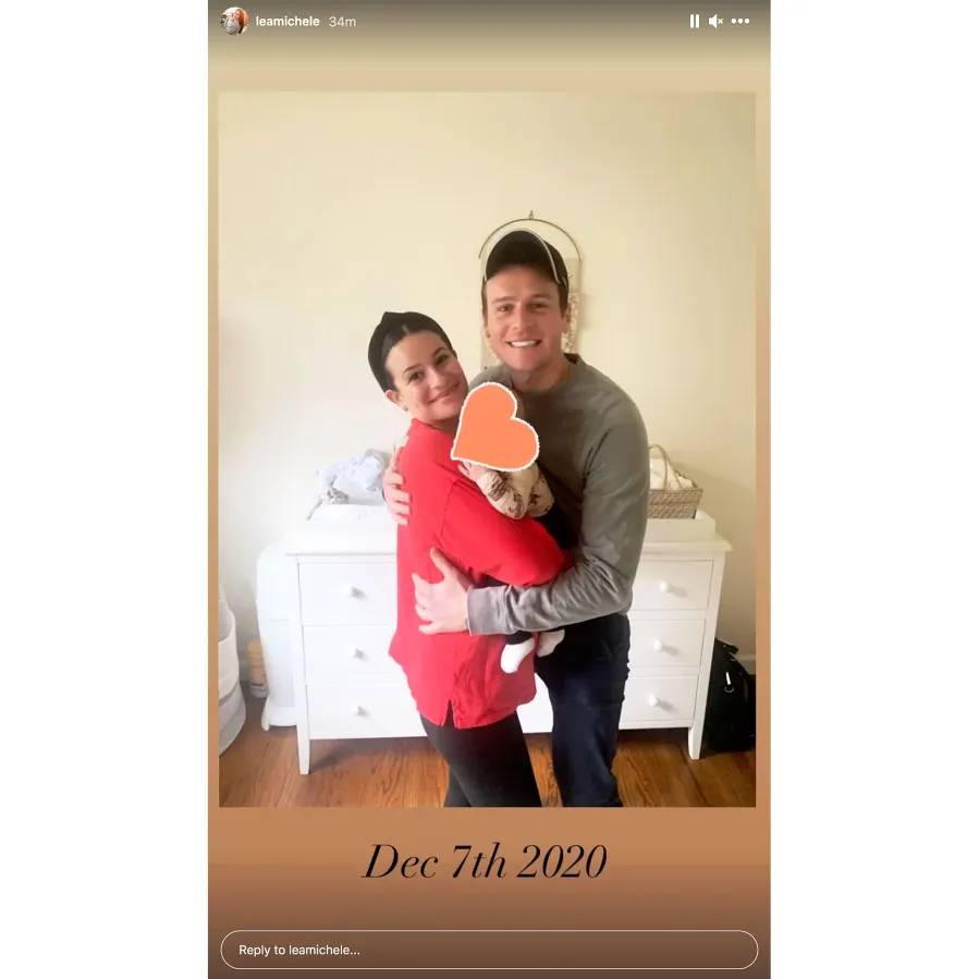 Lea Michele and Jonathan Groff hugging Ever