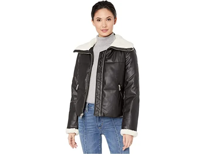 Levi's&reg; Faux Leather Puffer with Sherpa