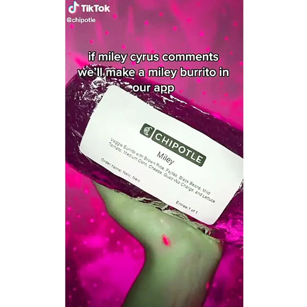 Miley Cyrus Gets Chipotle Name Burrito After Her