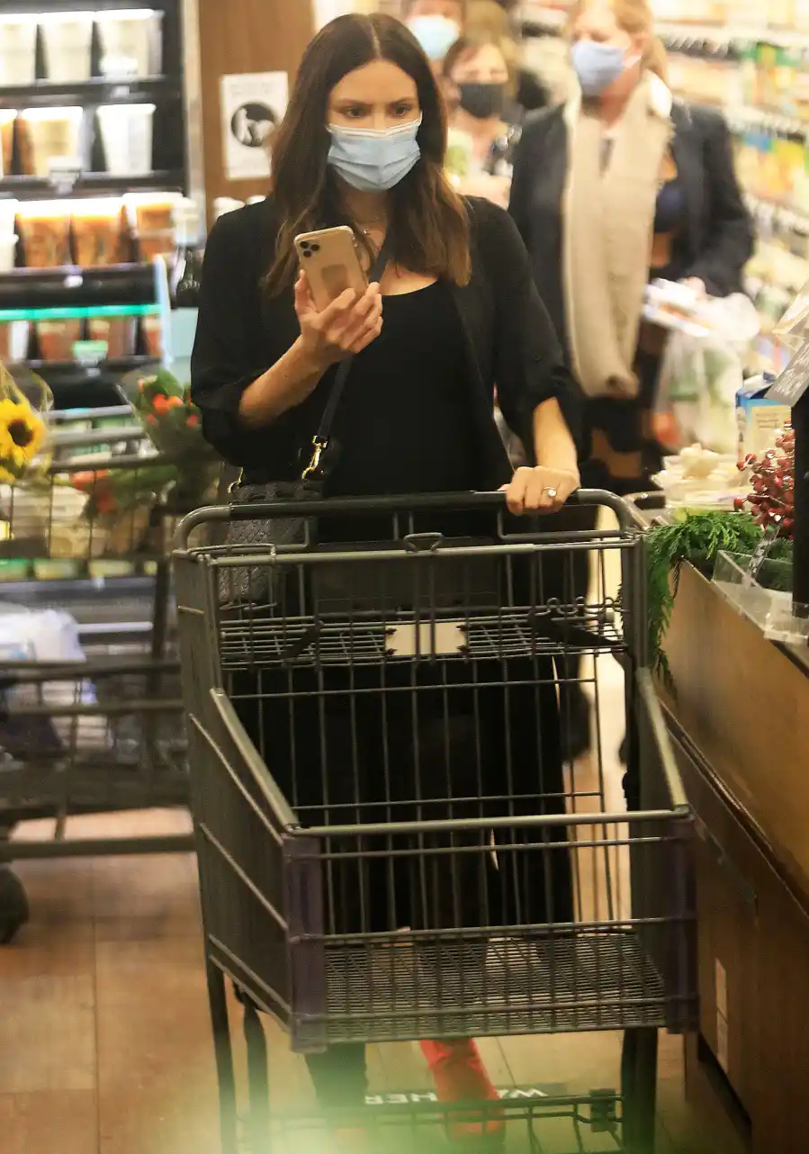 Pregnant Katherine McPhee Covers Baby Bump While Grocery Shopping
