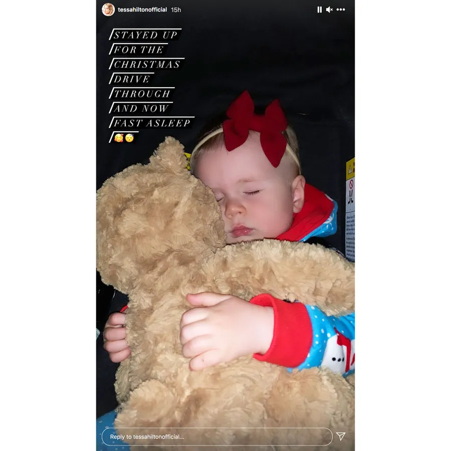 Tessa Hiltons Daughter Milou Celebrity Kids Wearing Festive Pajamas During 2020 Holiday Season