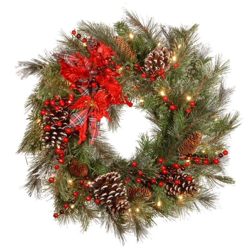 Andover Mills Tewkesbury Lighted Polyethylene Wreath