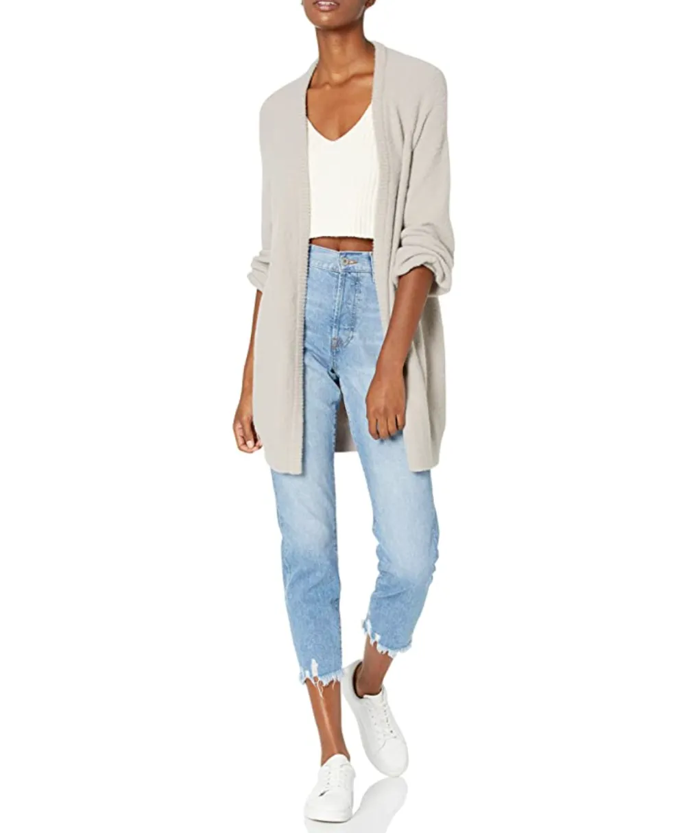 The Drop Women's Mirabelle Long Bell Sleeve Open Front Cozy Cardigan