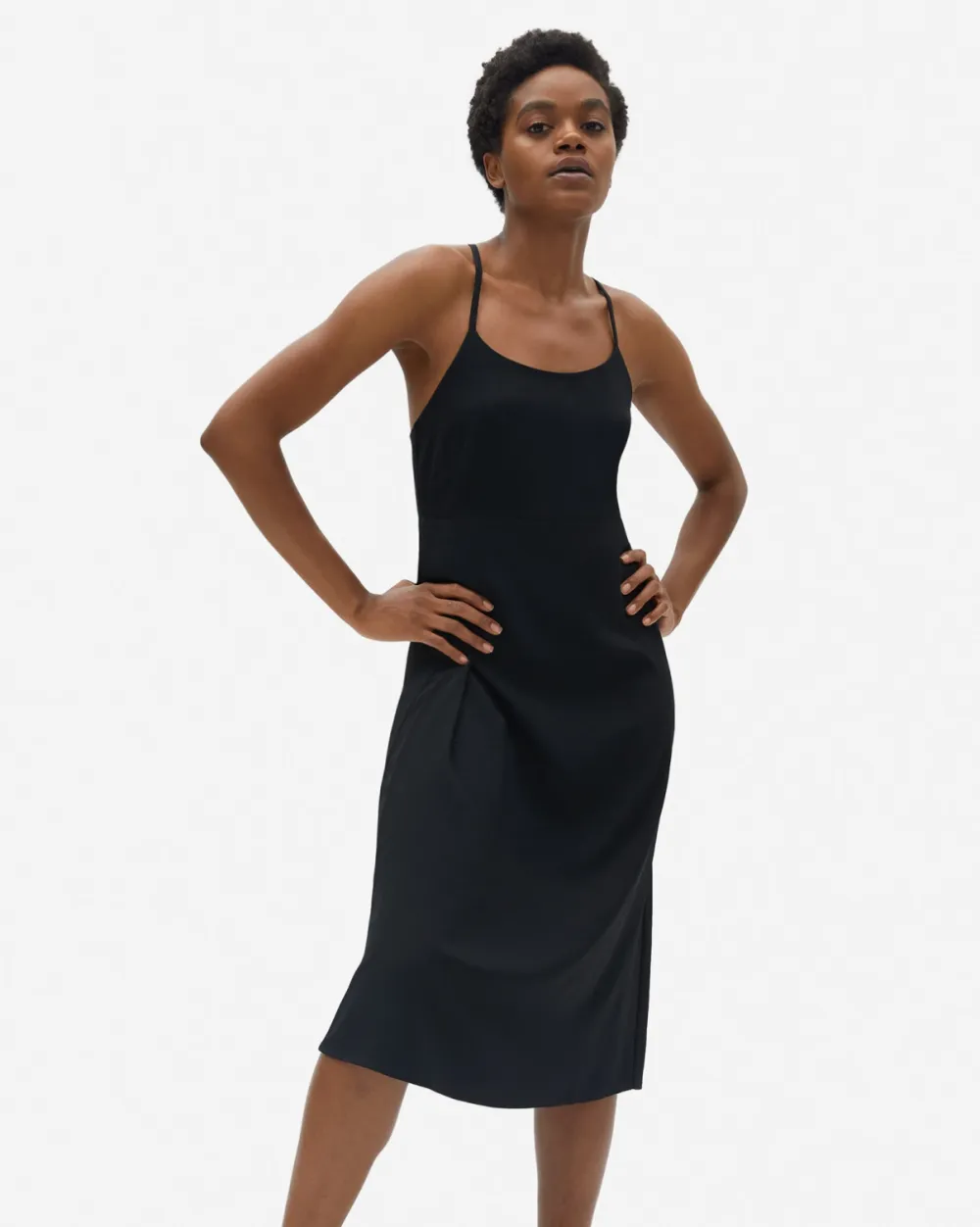 The Japanese GoWeave Cross-Back Slip Dress