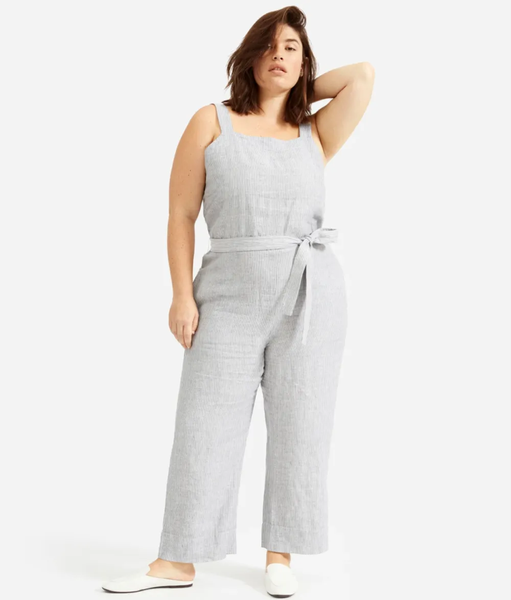 The Linen Square-Neck Jumpsuit