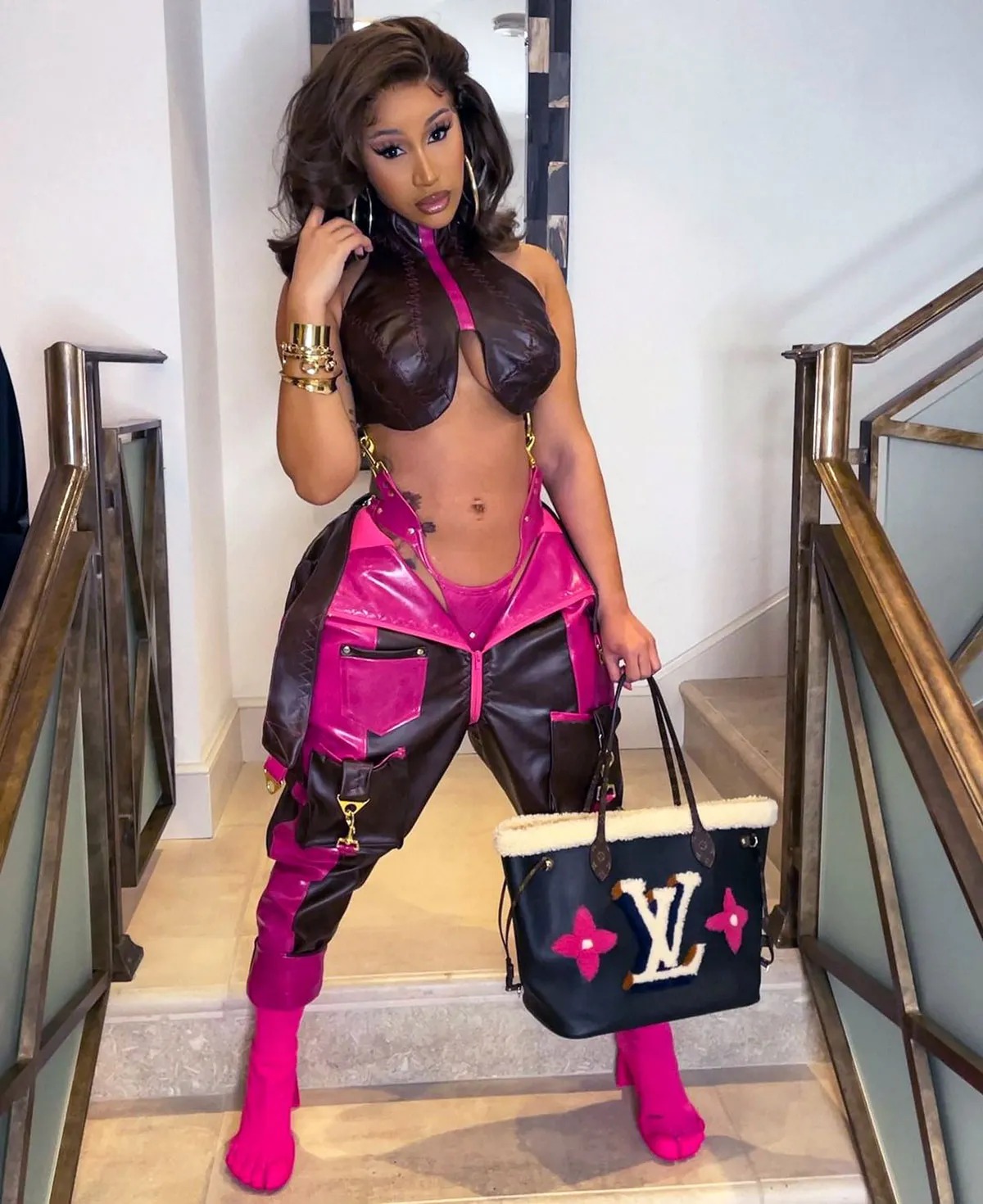 Cardi B's Hot Leather Harness Look Is Absolutely Wild