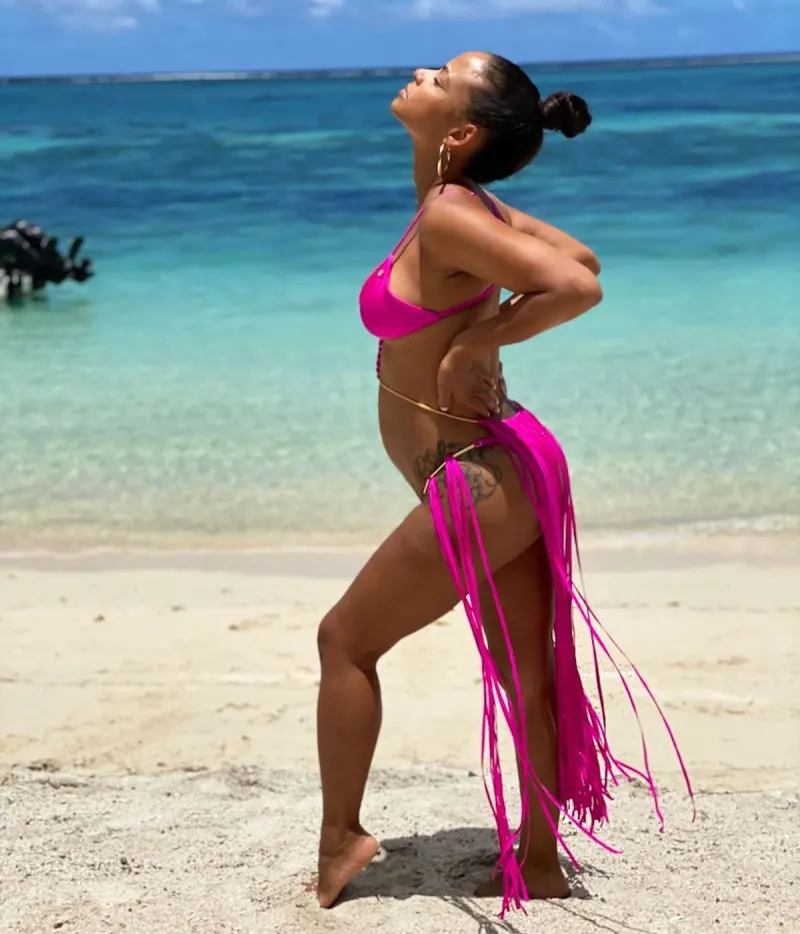 Christina Milian Looks Incredible in the Most Interesting Pink Bikini