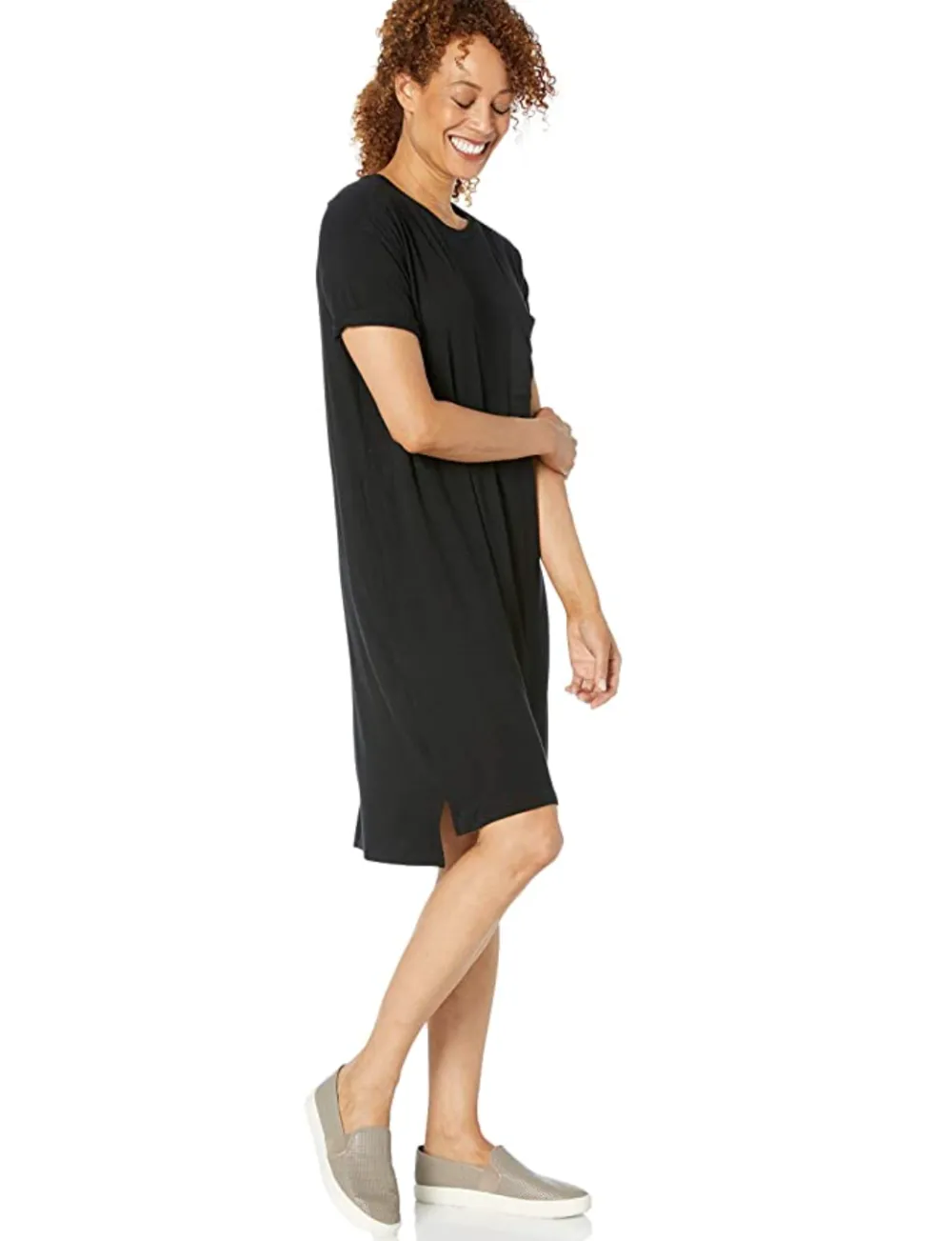 Daily Ritual Women's Jersey Short-Sleeve Boxy Pocket T-Shirt Dress