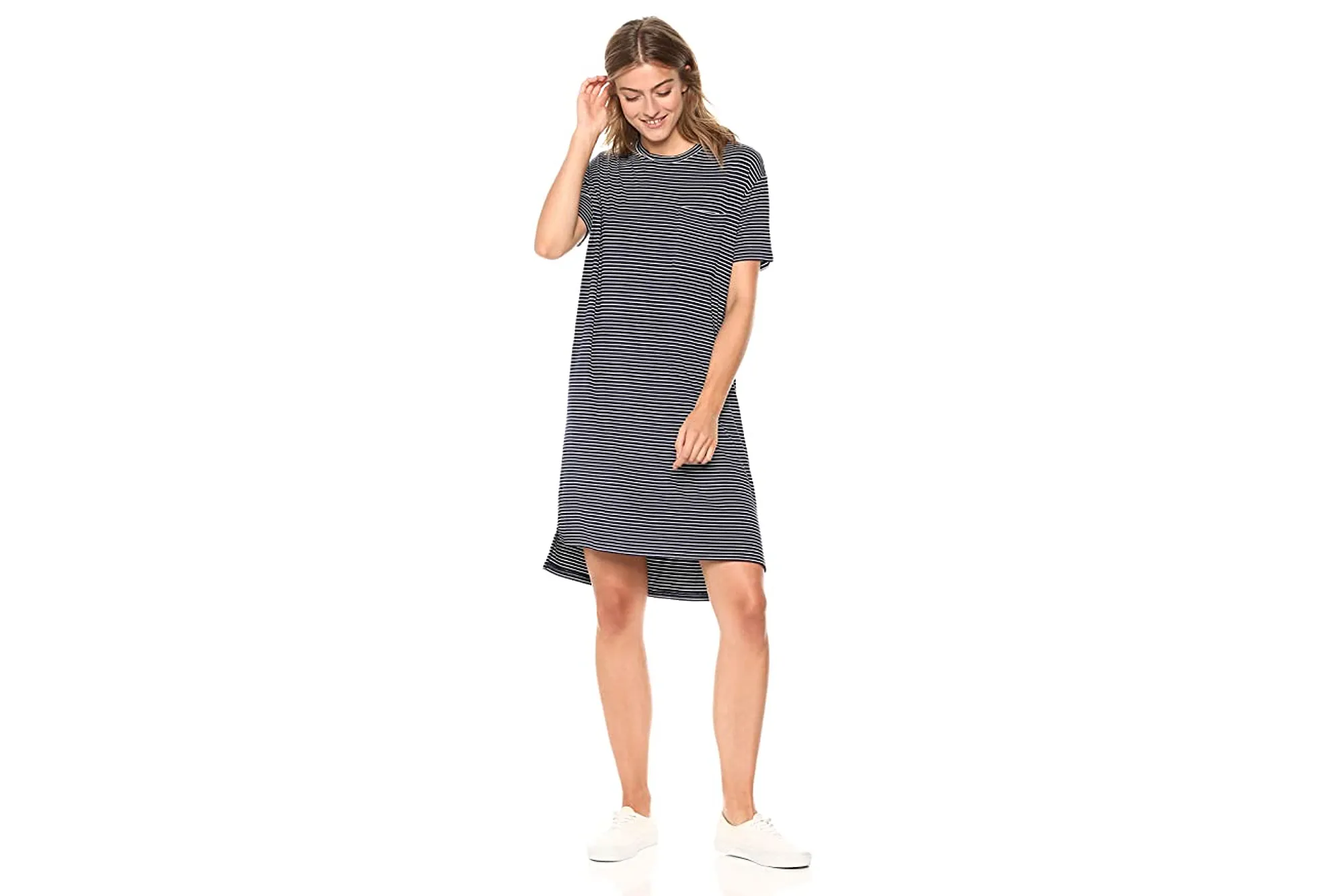 Daily Ritual Women's Jersey Short-Sleeve Boxy Pocket T-Shirt Dress