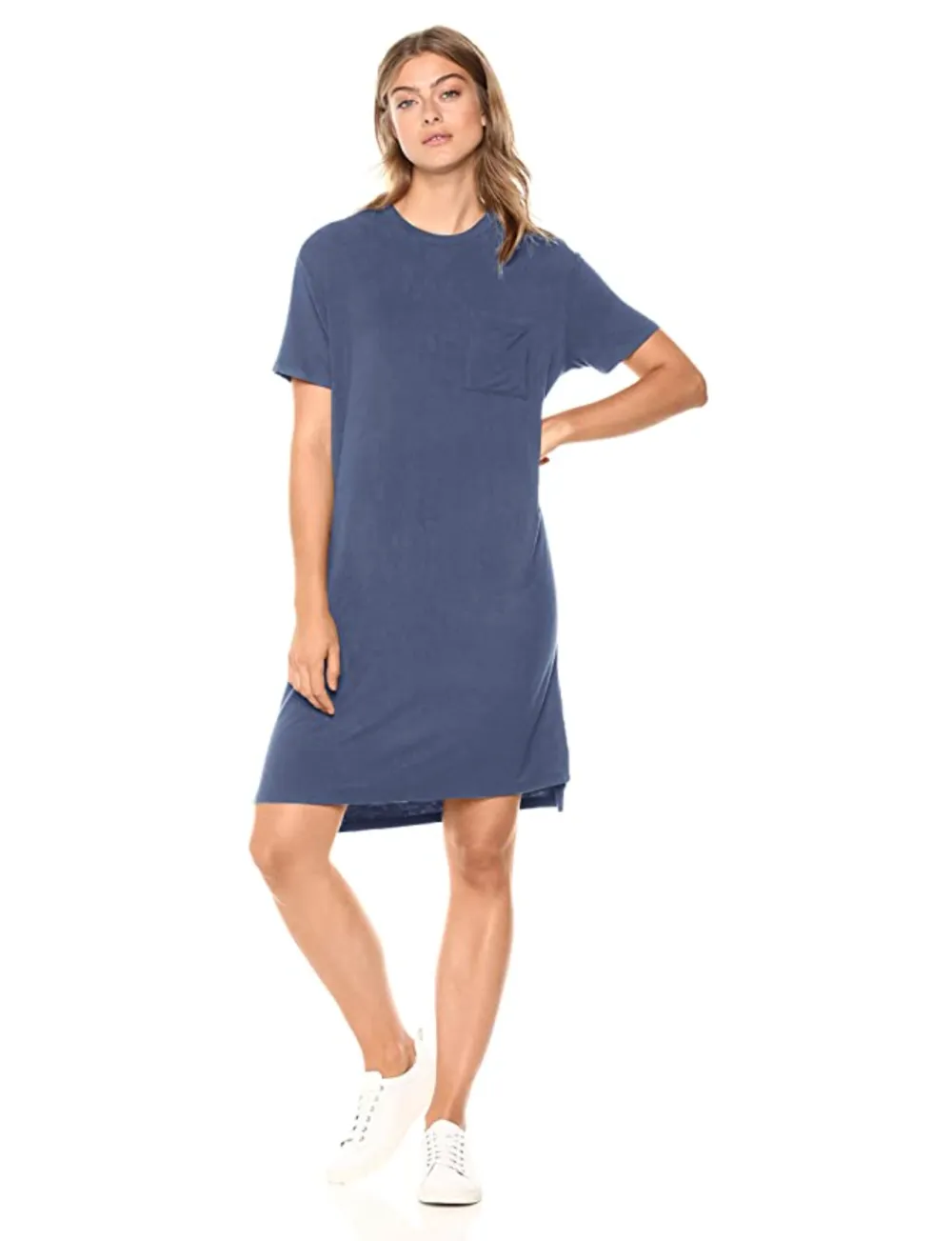 Daily Ritual Women's Jersey Short-Sleeve Boxy Pocket T-Shirt Dress