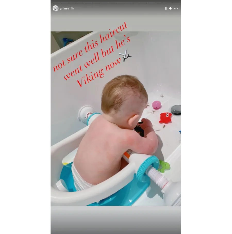 Grimes Gives Her and Elon Musk’s 8-Month-Old Son X AE X-II 1st Haircut