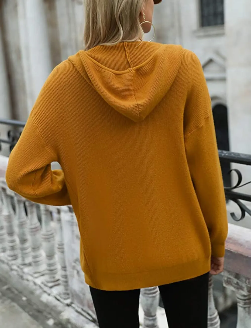 Irevial Women's Zip Up Casual Long Sleeve Loose Knit Cardigan Sweater