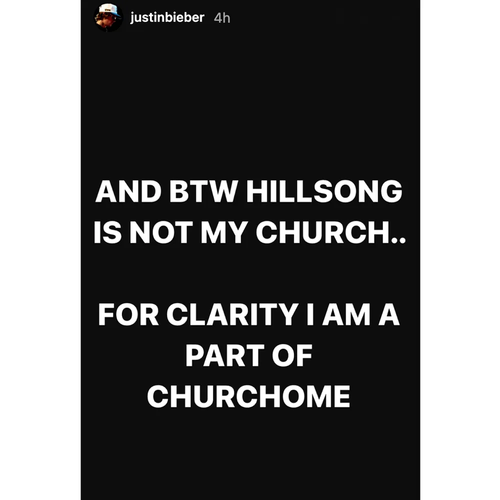 Justin Bieber Says Hes No Longer Part Hillsong Church Amid Scandal