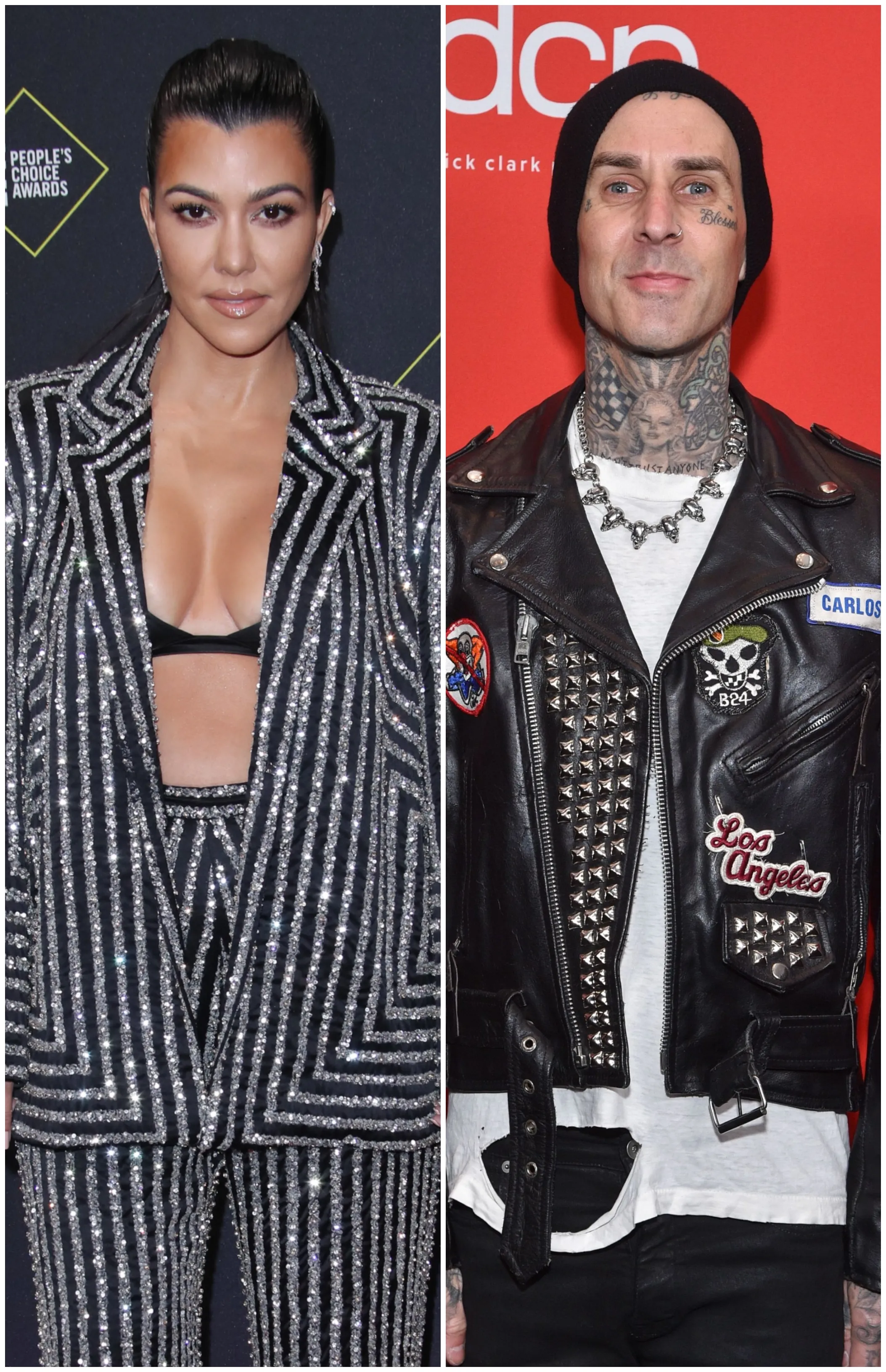 Kourtney Kardashian and Travis Barker Hang Out Together at Kris Jenner's Palm Springs Replica Luxury Handbag