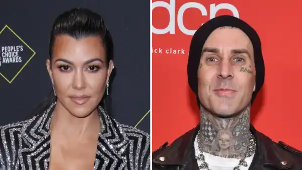 Kourtney Kardashian and Travis Barker Hang Out Together at Kris Jenner's Palm Springs Replica Luxury Handbag