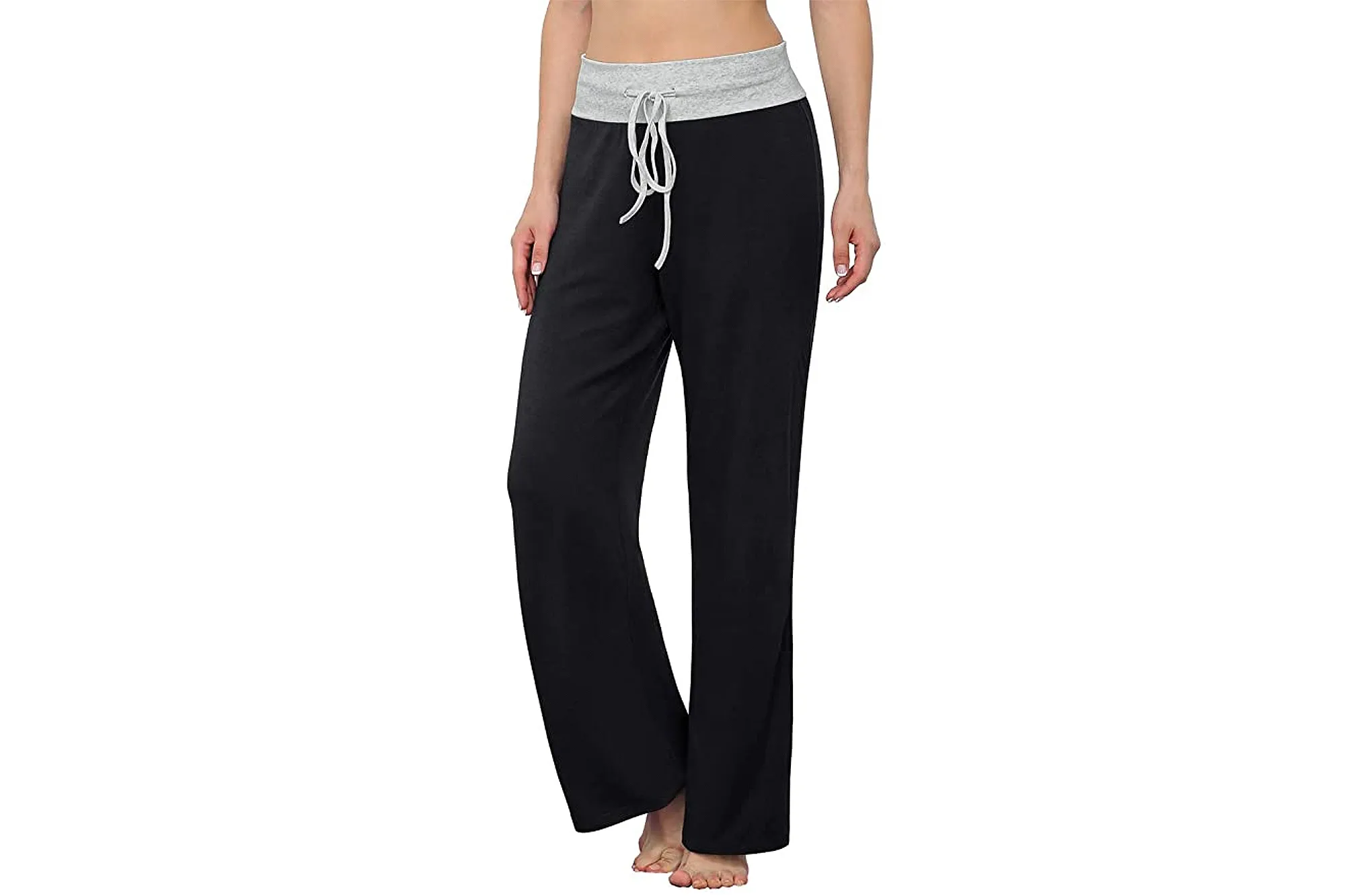 LONGYUAN Women's Comfy Casual Stretch Drawstring Palazzo Lounge Pants