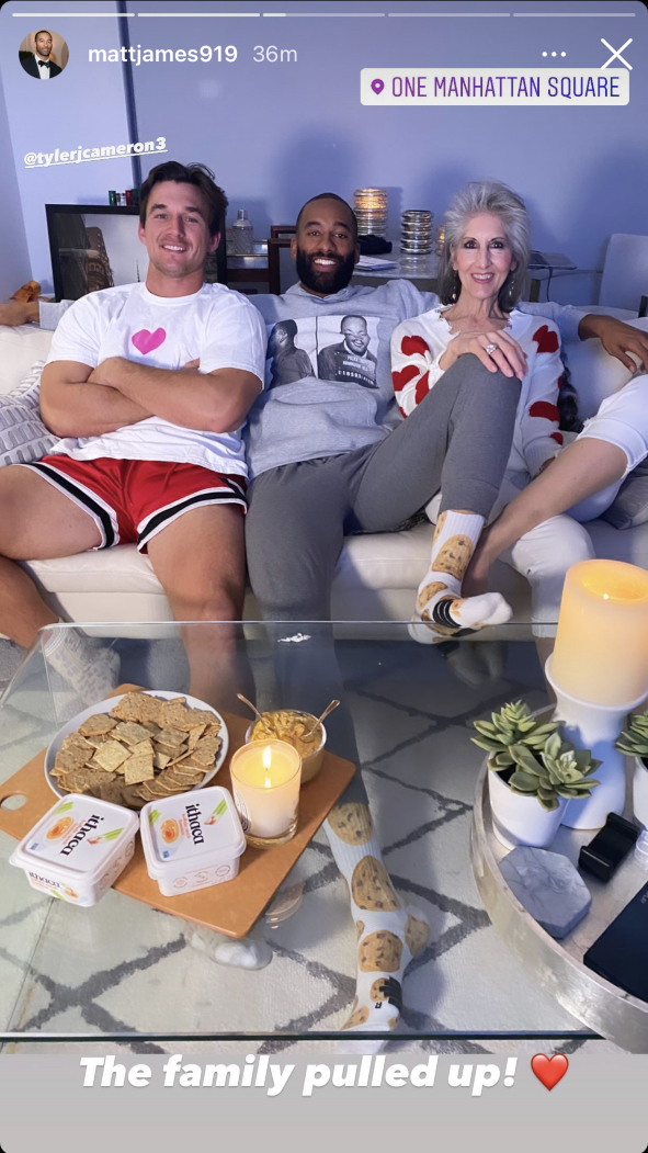 Matt James Watches 'The Bachelor' Premiere With His Mom and Tyler Cameron