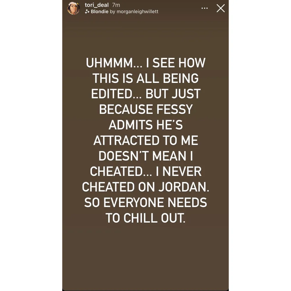 The Challenge Tori Deal Denies Cheating on Jordan Wiseley With Fessy Shafaat