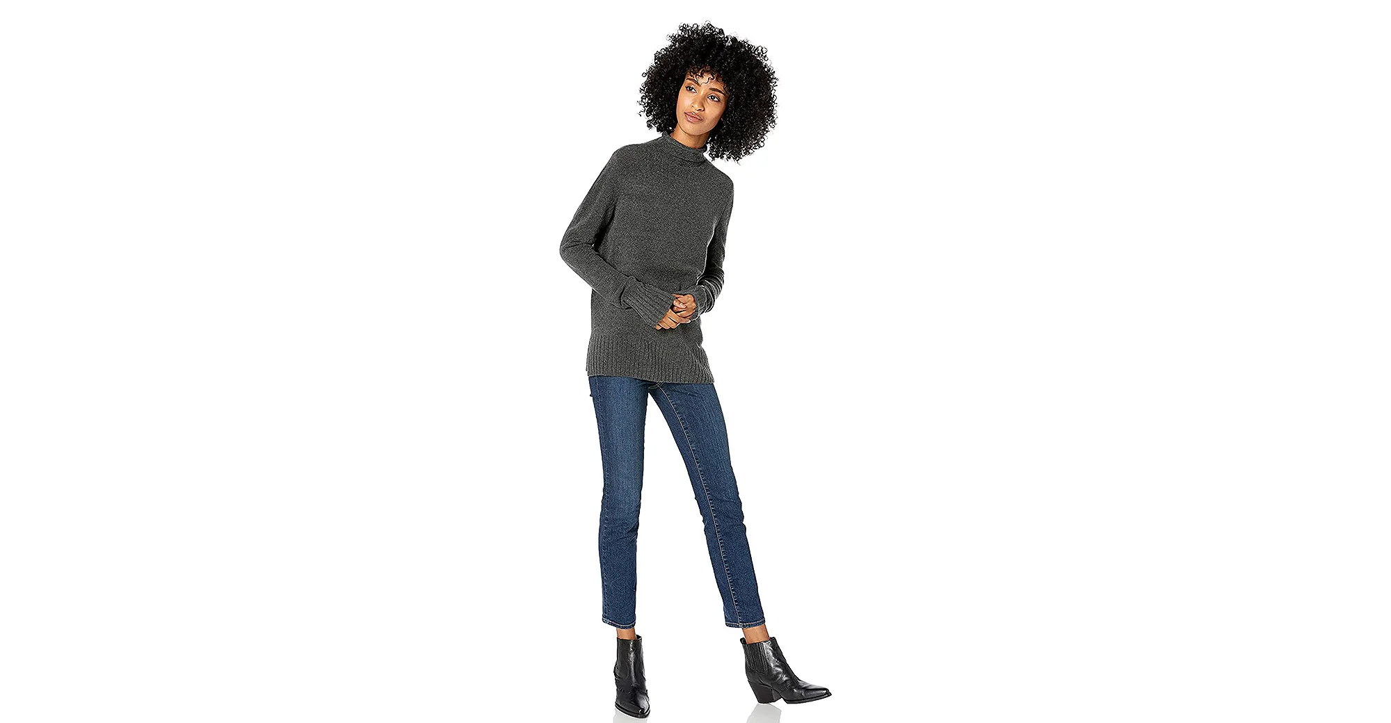 Goodthreads Mid-Gauge Stretch Funnel Neck Sweater