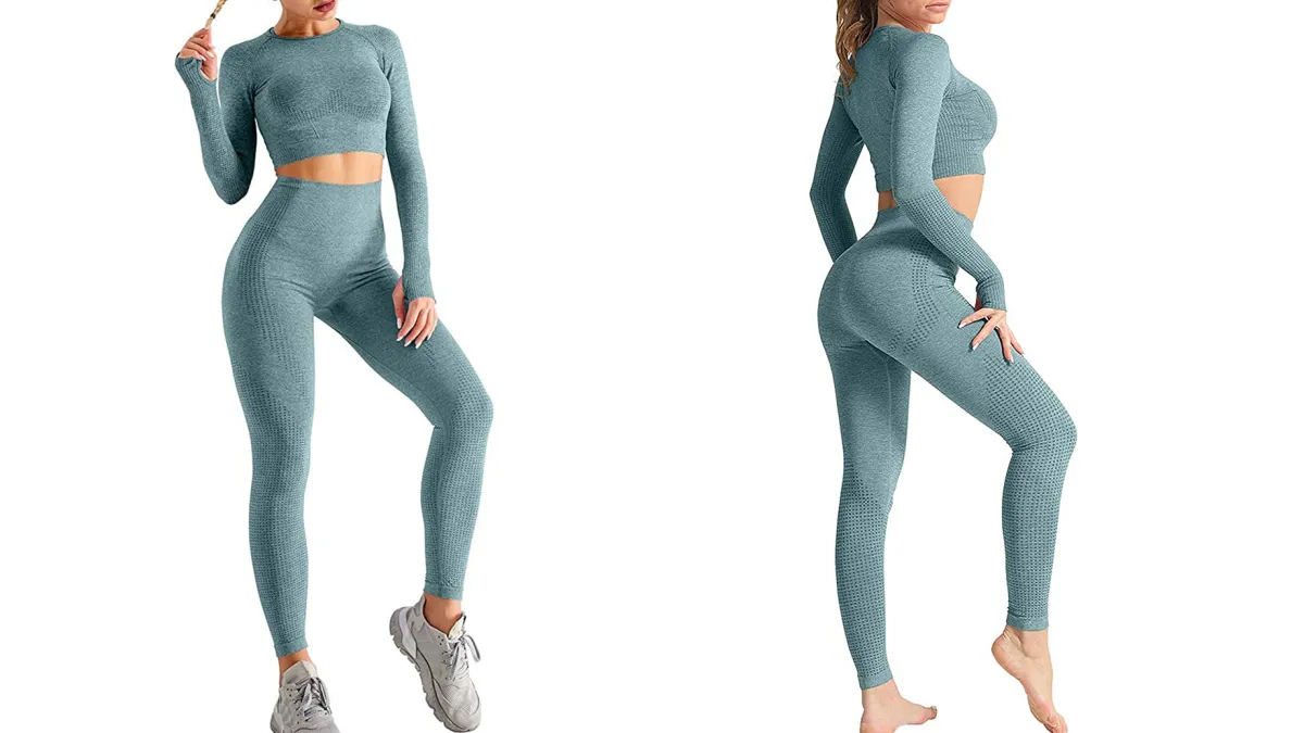 HYZ Seamless 2-Piece Outfits Workout Yoga Set