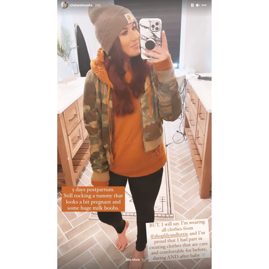 Chelsea Houska Shows Postpartum Stomach and Huge Milk Boobs 5 Days After Daughter Walker Birth