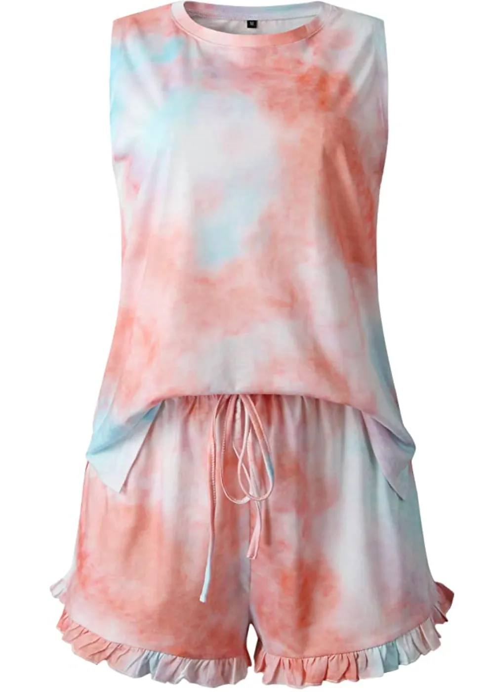 ANRABESS Women's Tie Dye Pajamas Pants Set & Shorts Set