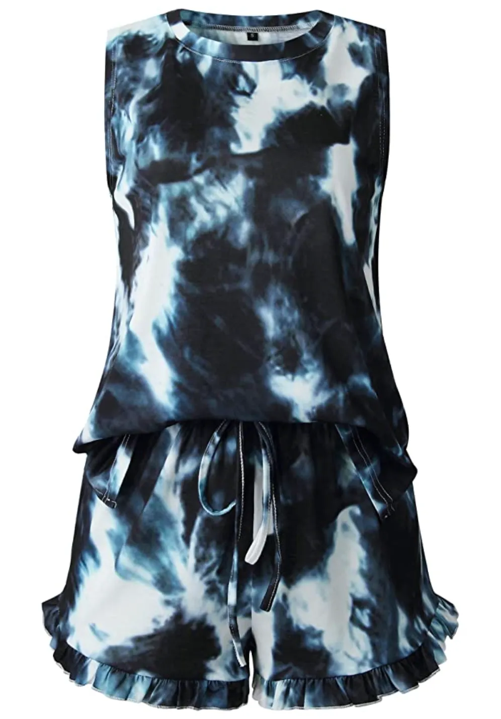 ANRABESS Women's Tie Dye Pajamas Pants Set & Shorts Set