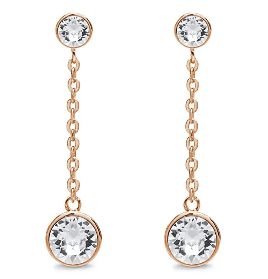 Aura 18K Rose Gold Plated Double Drop Chain Earrings