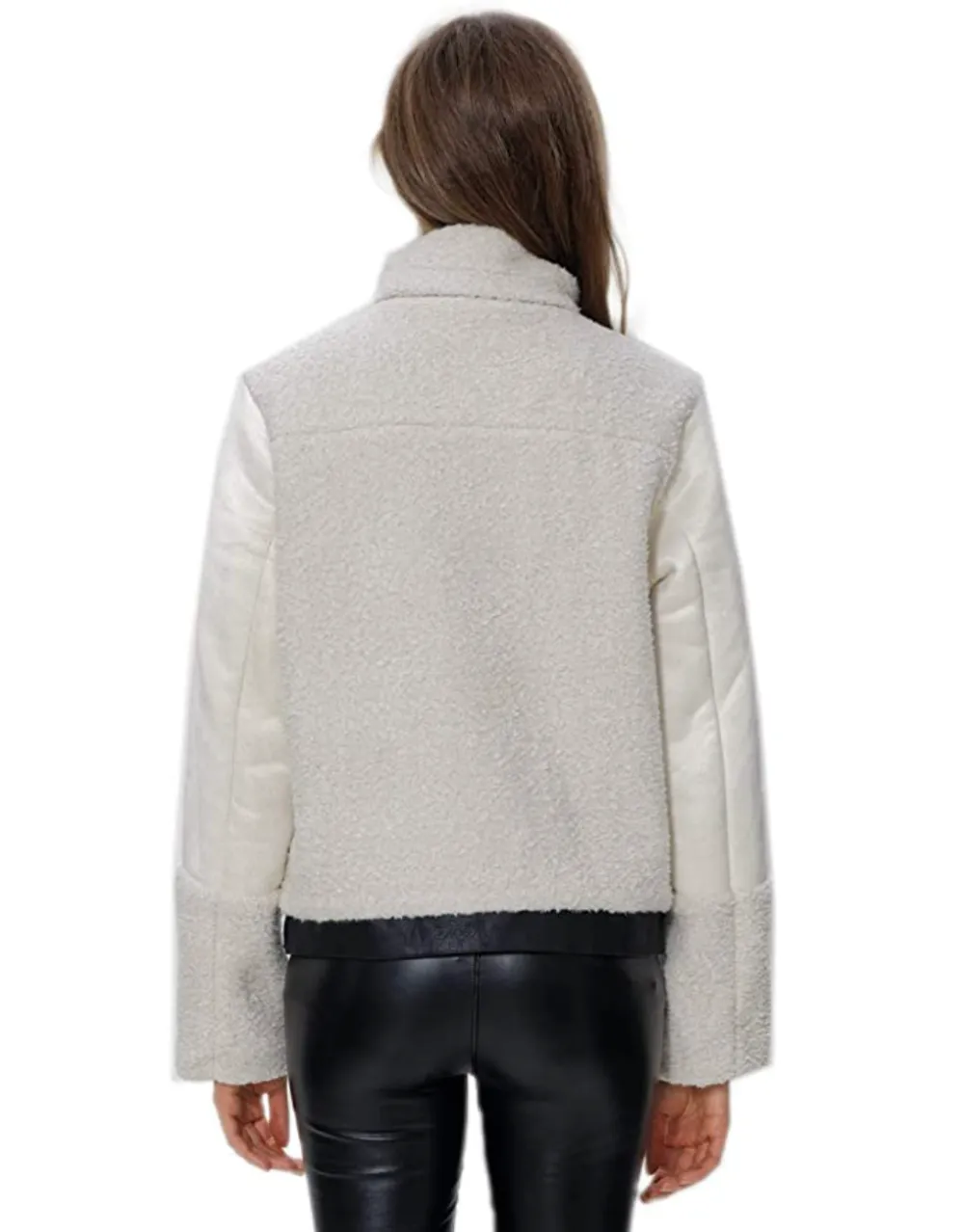 Bellivera Women's Wool Like Fuzzy Faux Fur Jacket