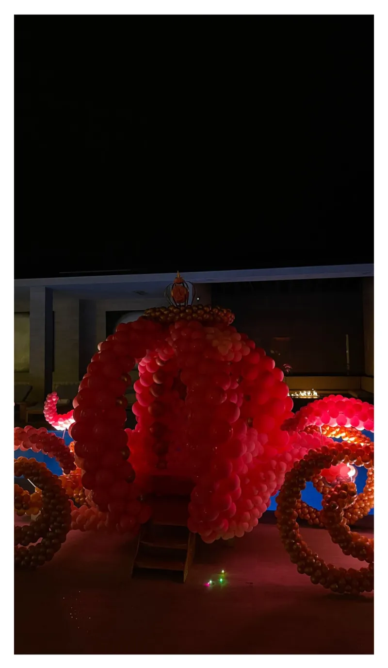 Disney Dreams Stormi Webster 3rd Birthday Party Balloon Carriage