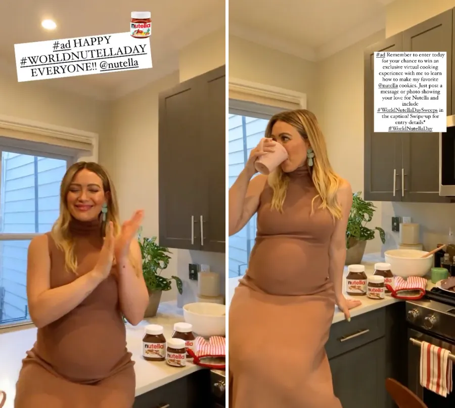 Hilary Duff nutella baby bump