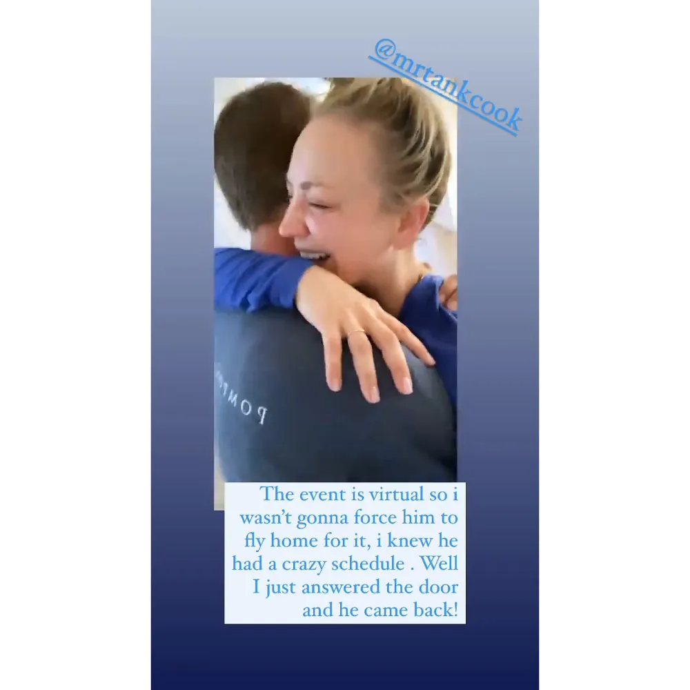 Kaley Cuoco Cries As She Reunites With Husband Karl Cook Ahead of Golden Globes 2021