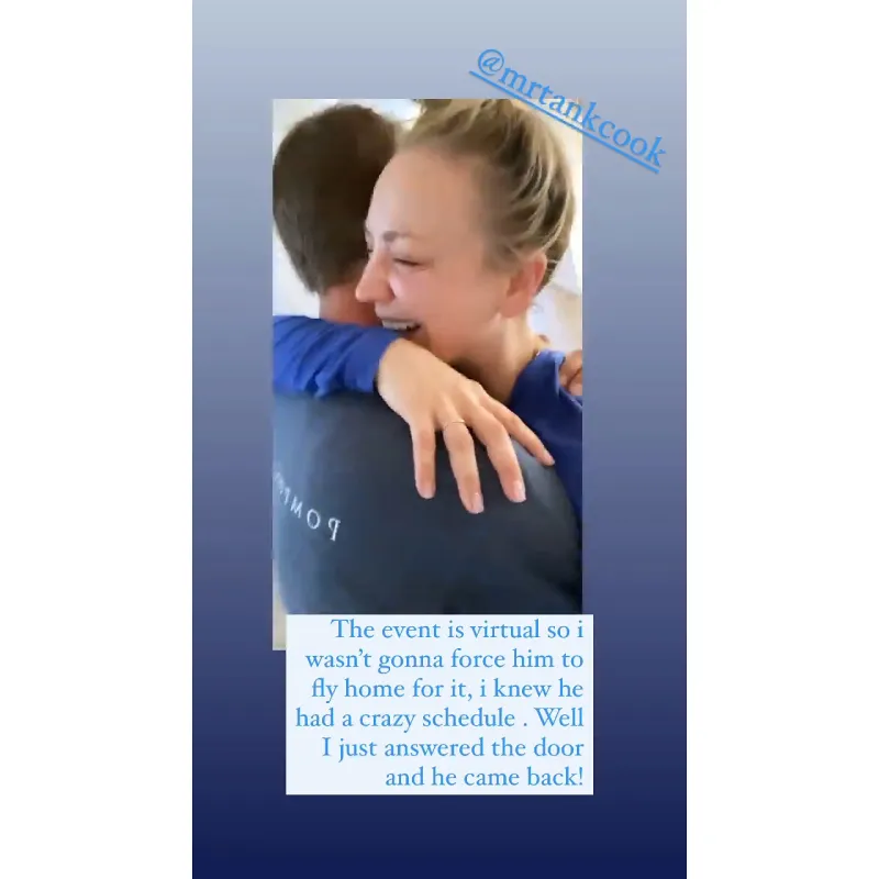 Kaley Cuoco Cries As She Reunites With Husband Karl Cook Ahead of Golden Globes 2021