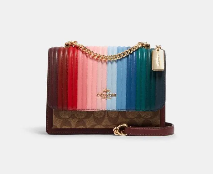 Klare Crossbody With Rainbow Linear Quilting