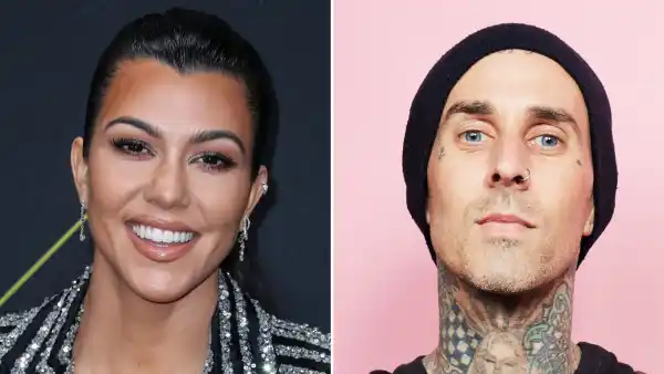 Kourtney Kardashian Beams While Hanging Out With Boyfriend Travis Barker in the Studio