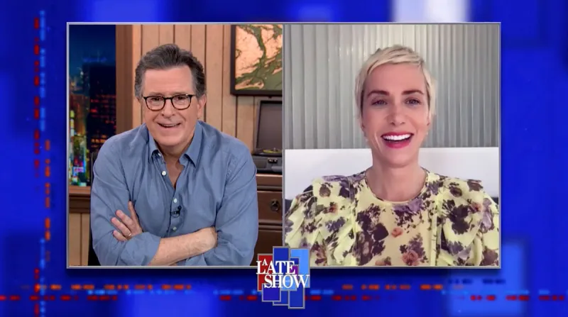Kristen Wiig Subtly Reveals Her and Avi Rothman Twins Names Late Show Stephen Colbert
