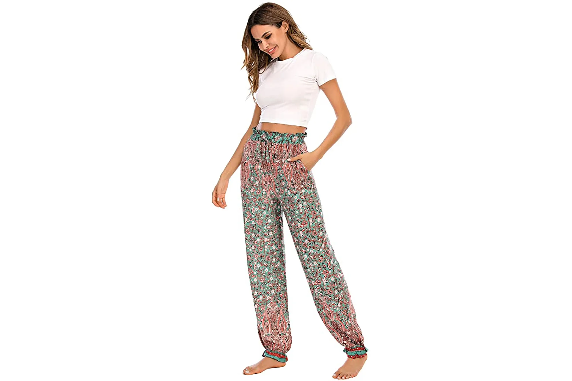 Love Welove Fashion Women's Summer Printed Yoga Harem Pants