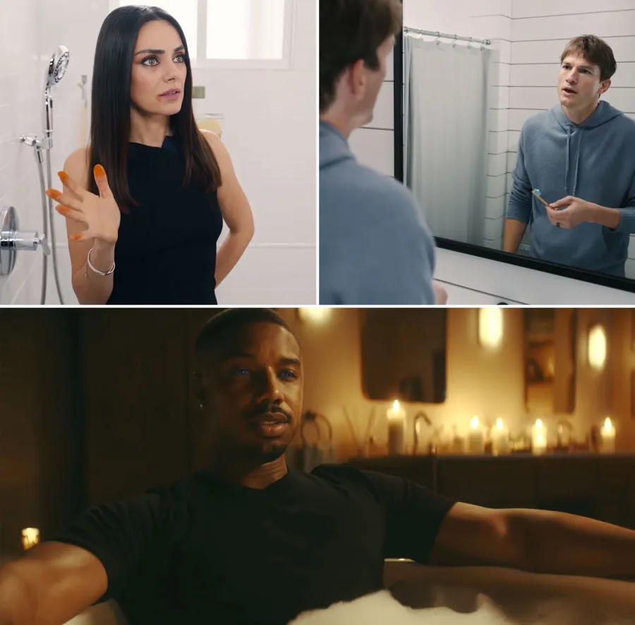 Super Bowl 2021 Commercials Ashton Kutcher and Mila Kunis, Michael B. Jordan