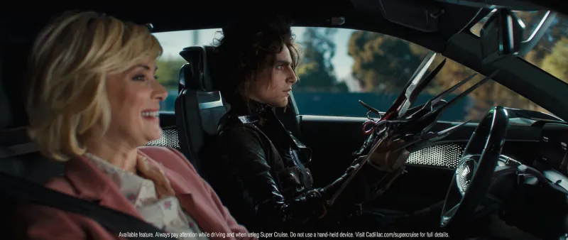 Timothee Chalamet Transforms Into Edward Scissorhands’ Son in Super Bowl Ad With Winona Ryder