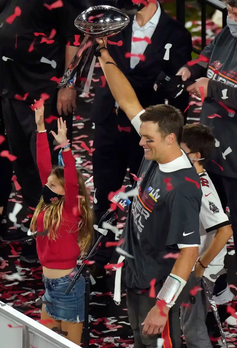 Tom Brady Adorably Celebrates Super Bowl LV Win With 3 Kids: Pics