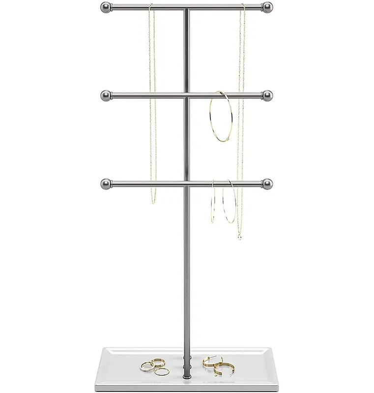 Umbra Trigem Hanging Organizer &ndash; 3 Tier Table Top Necklace Holder