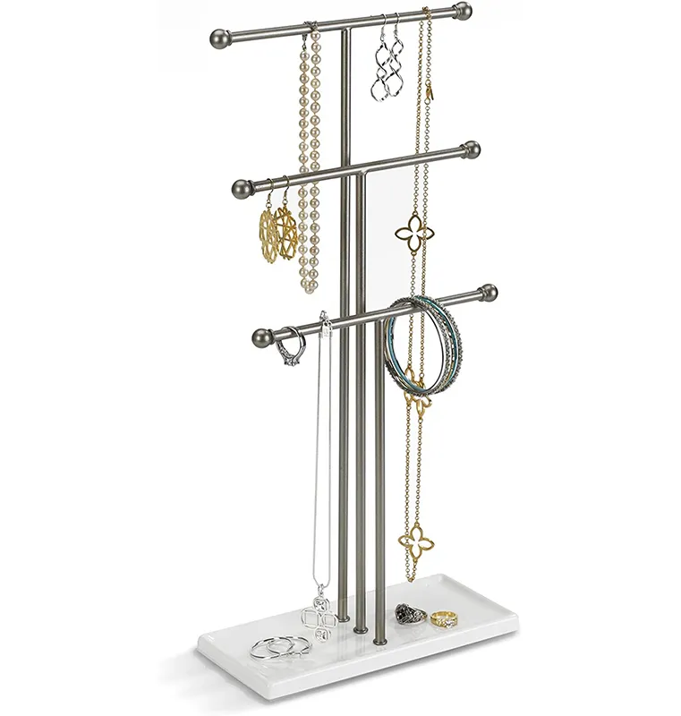 Umbra Trigem Hanging Organizer &ndash; 3 Tier Table Top Necklace Holder